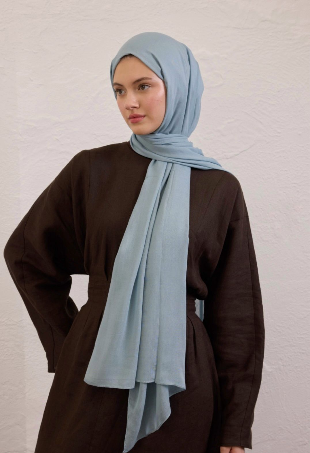 ocean soft linen hijab