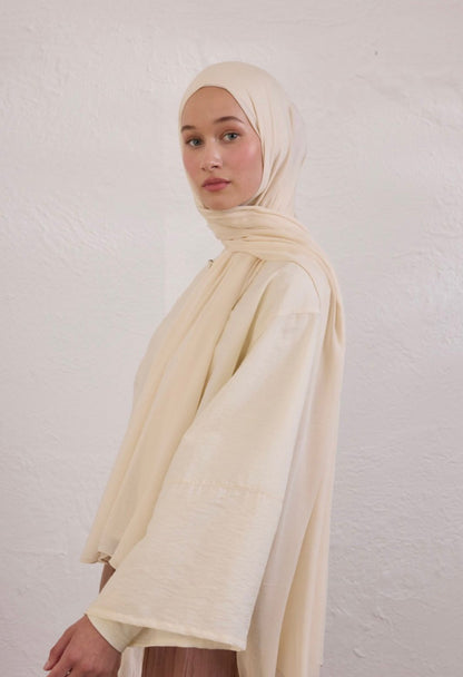 ivory soft linen hijab