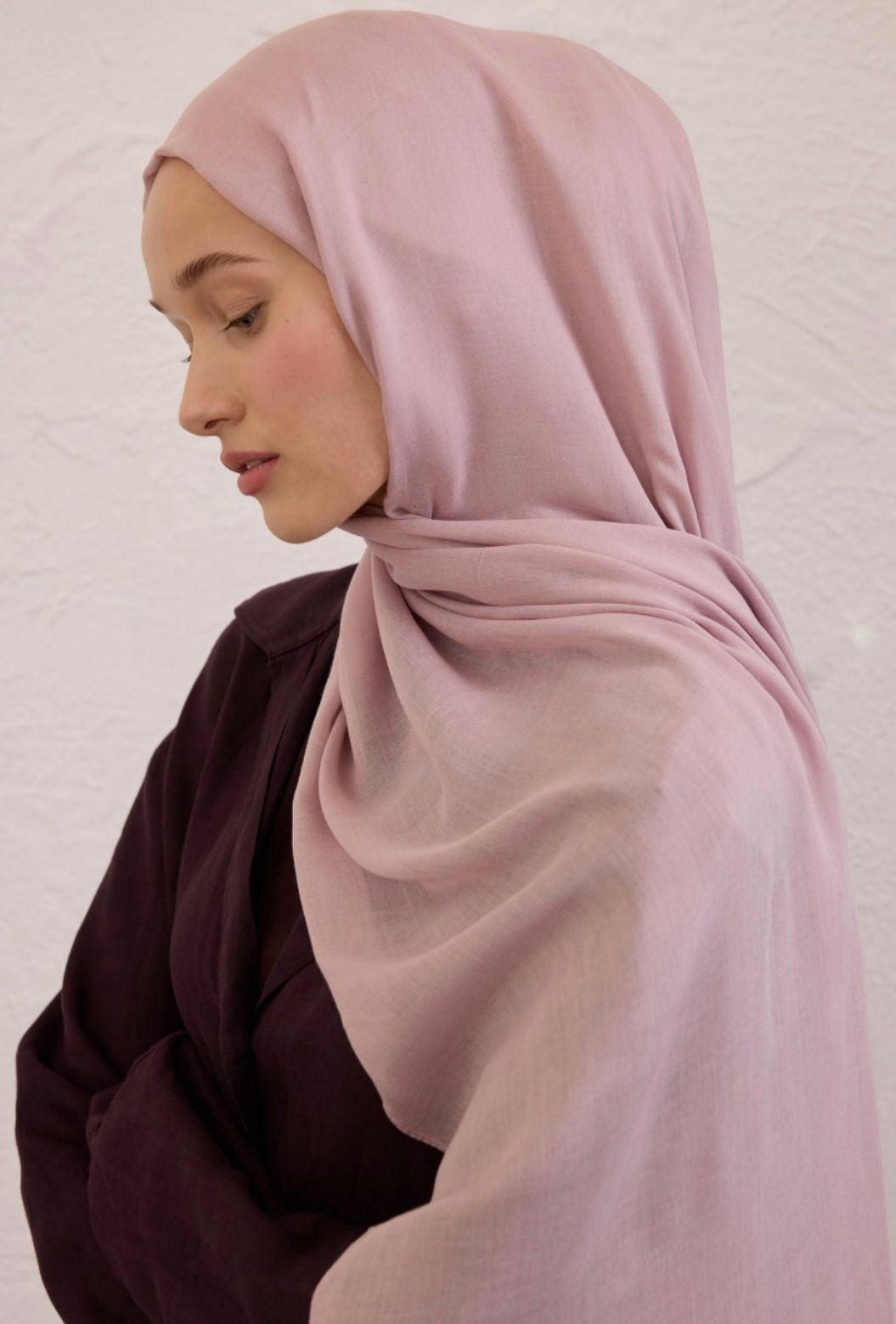 violet soft linen hijab