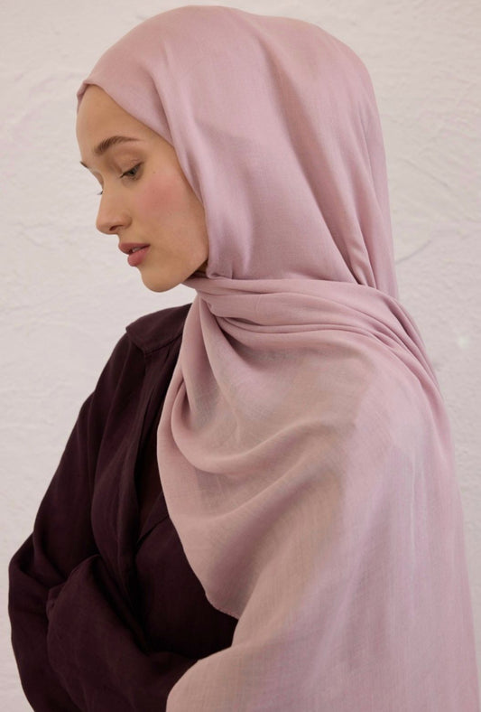 violet soft linen hijab