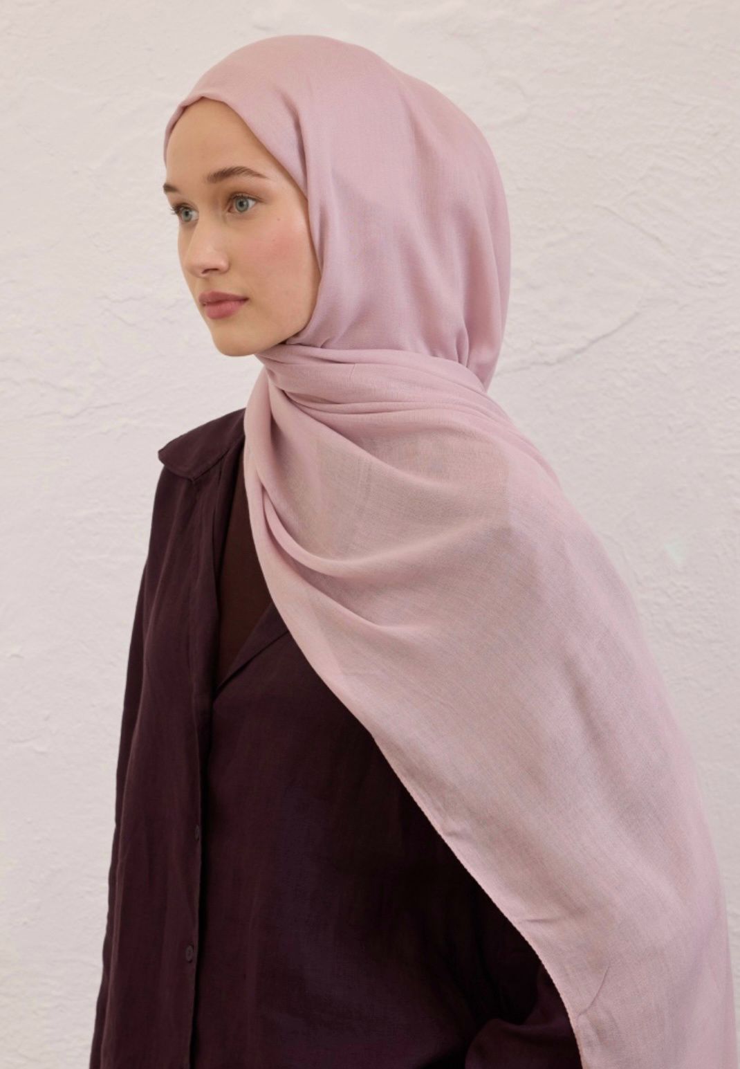 violet soft linen hijab