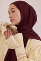 red burgundy soft linen hijab